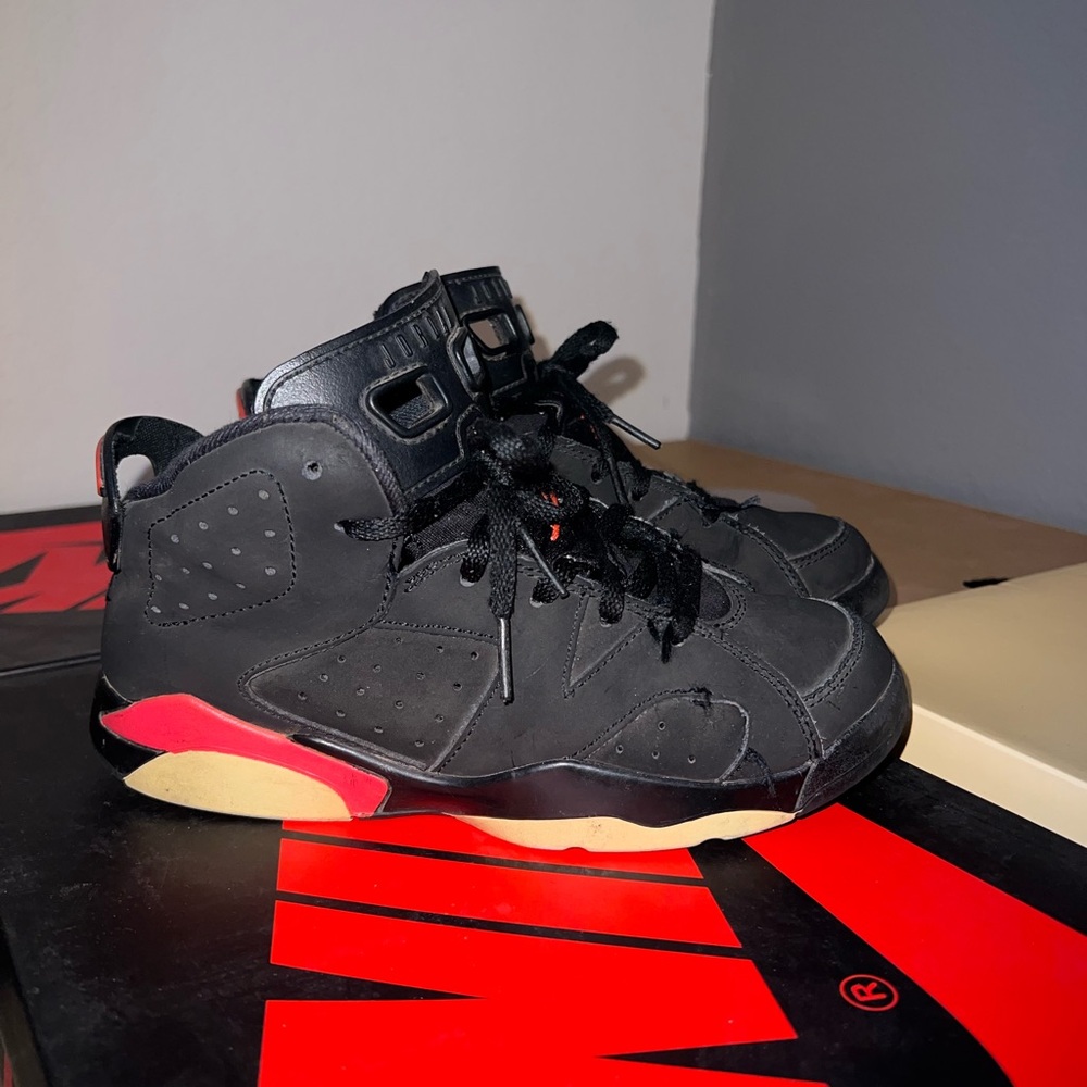 Jordan Black and Red Sneakers with Infrared Accents